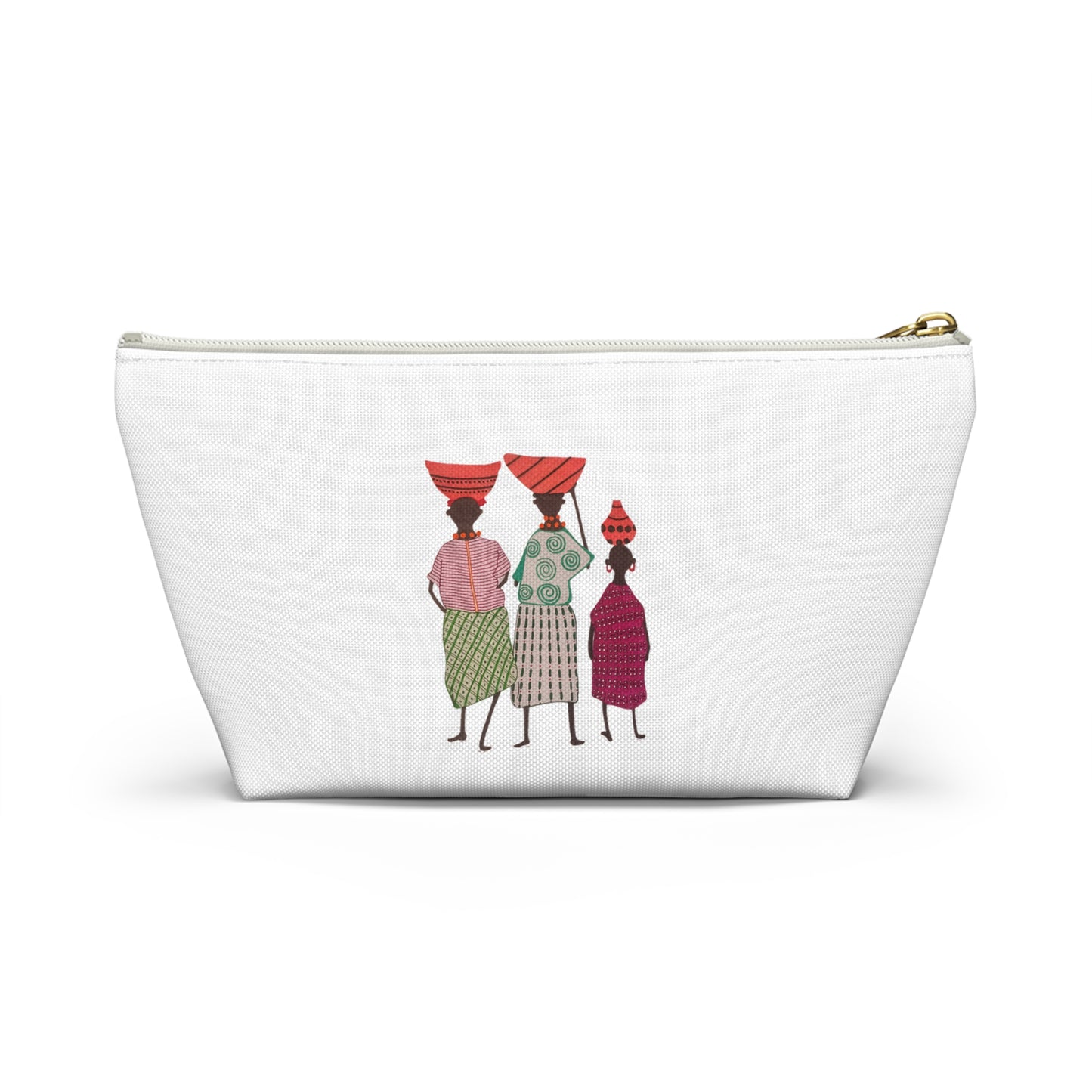 Dinkgwana - Accessory Pouch, Ethnic Print Cosmetic Bag, Travel Organizer, Gift for Her, Boho Style Pouch