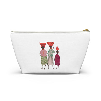 Dinkgwana - Accessory Pouch, Ethnic Print Cosmetic Bag, Travel Organizer, Gift for Her, Boho Style Pouch