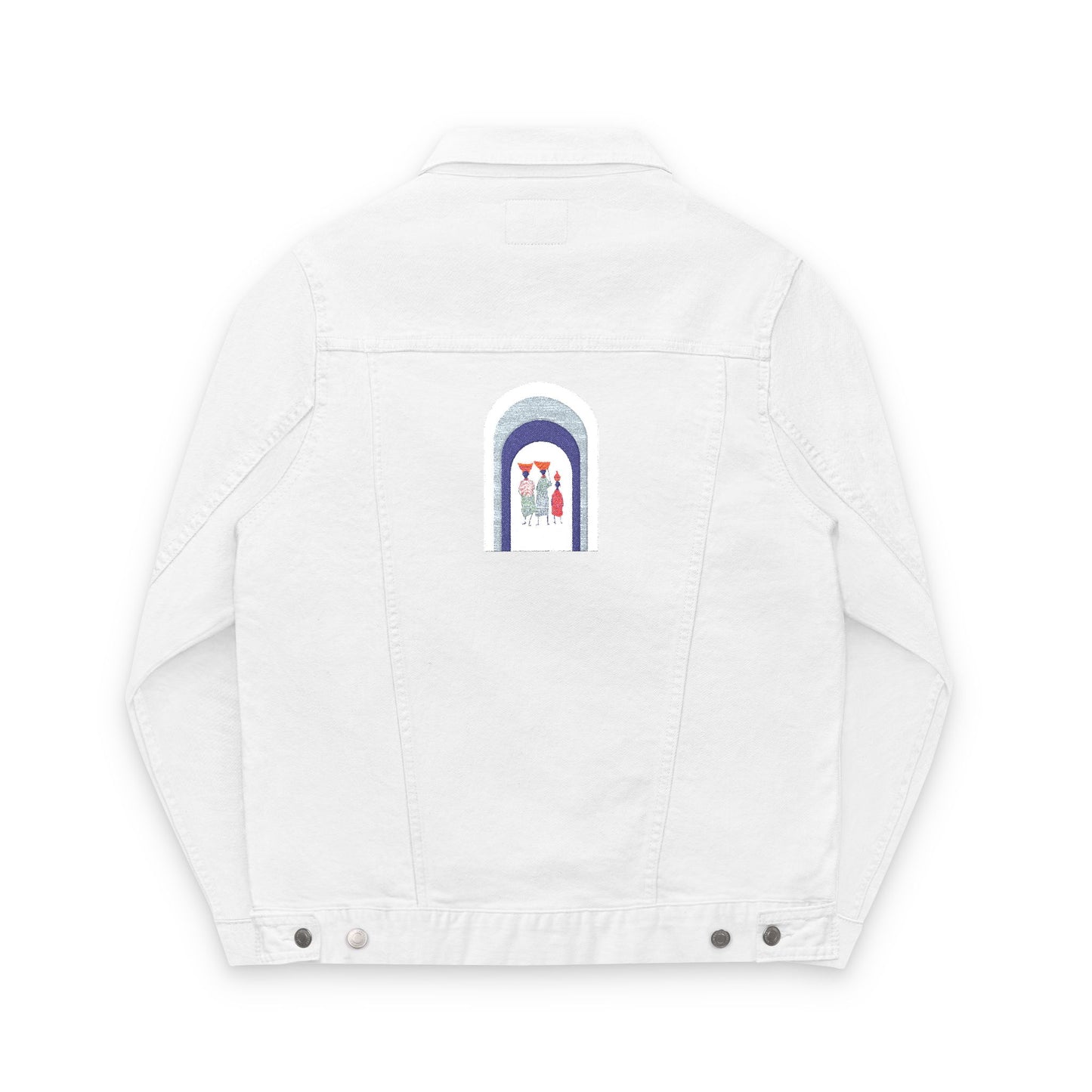 Dinkgwana Embroidered Unisex Denim Jacket, Stylish Outerwear, Casual Fashion, Unique Streetwear