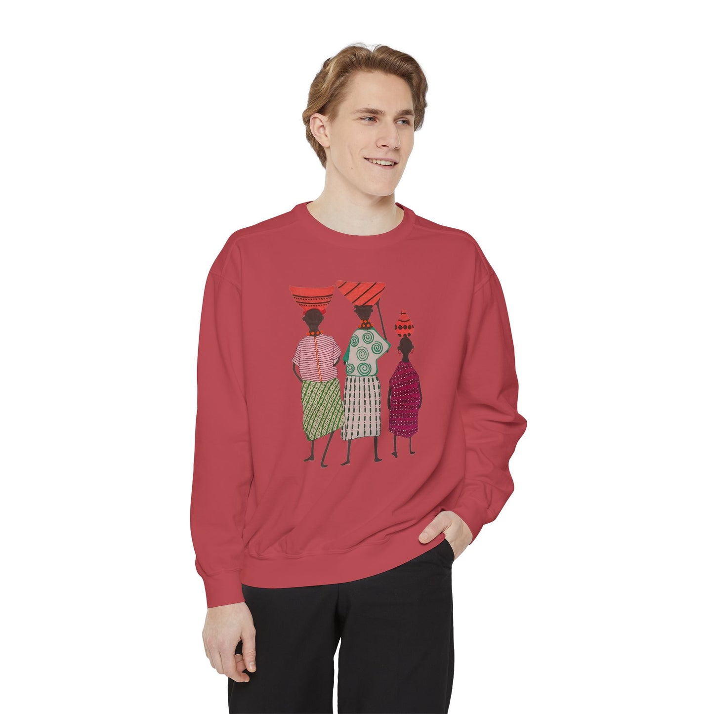 Cultural Women's Sweatshirt - Garment-Dyed Design with Sisterhood Theme