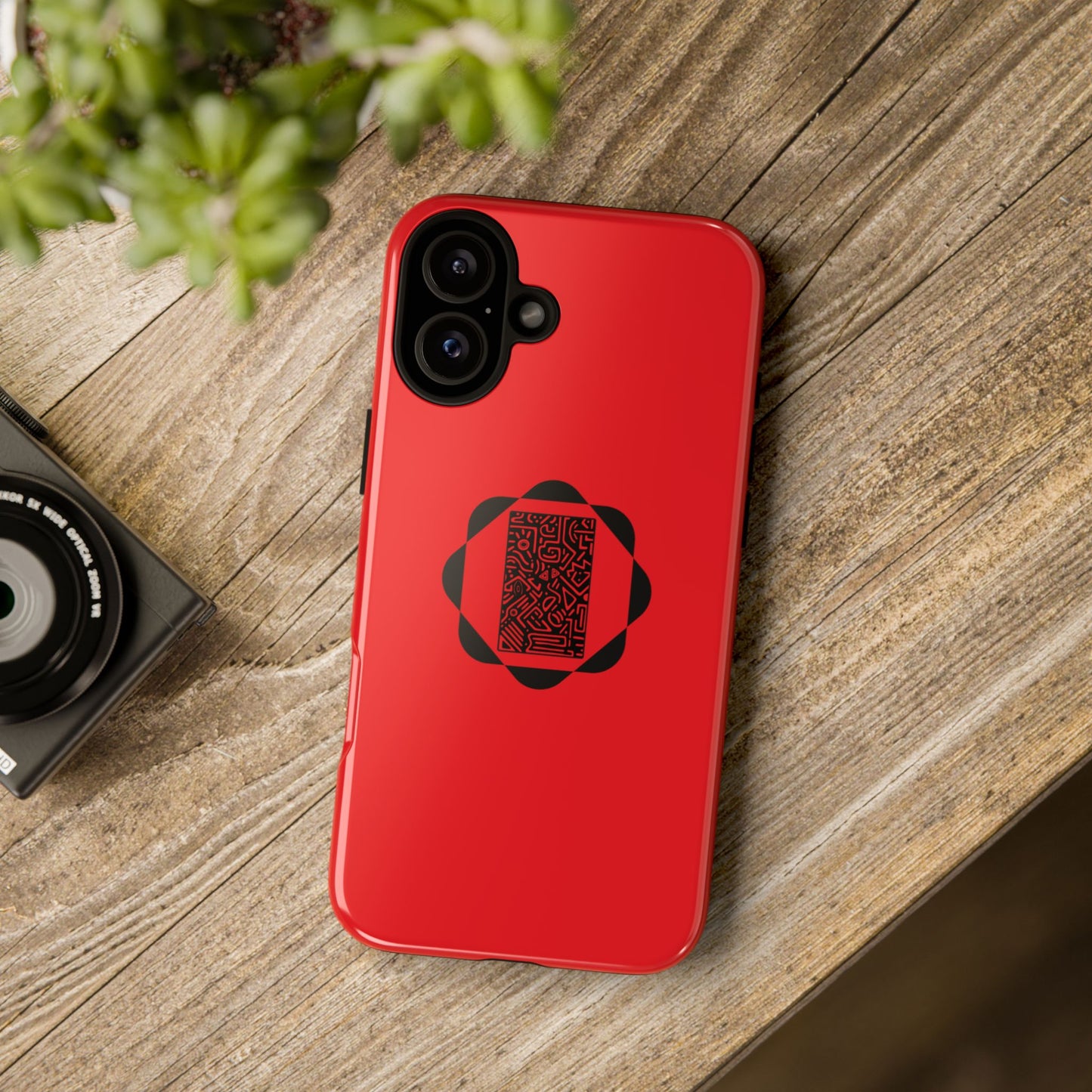 Tough Cases Phone Case, Bold Red Design, Unique Gift for Tech Lovers, Customize for Birthdays, Holidays, Everyday Use
