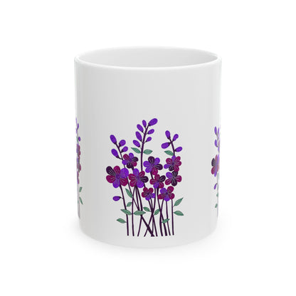 Floral Ceramic Mug – Beautiful Botanical Design for Home or Office