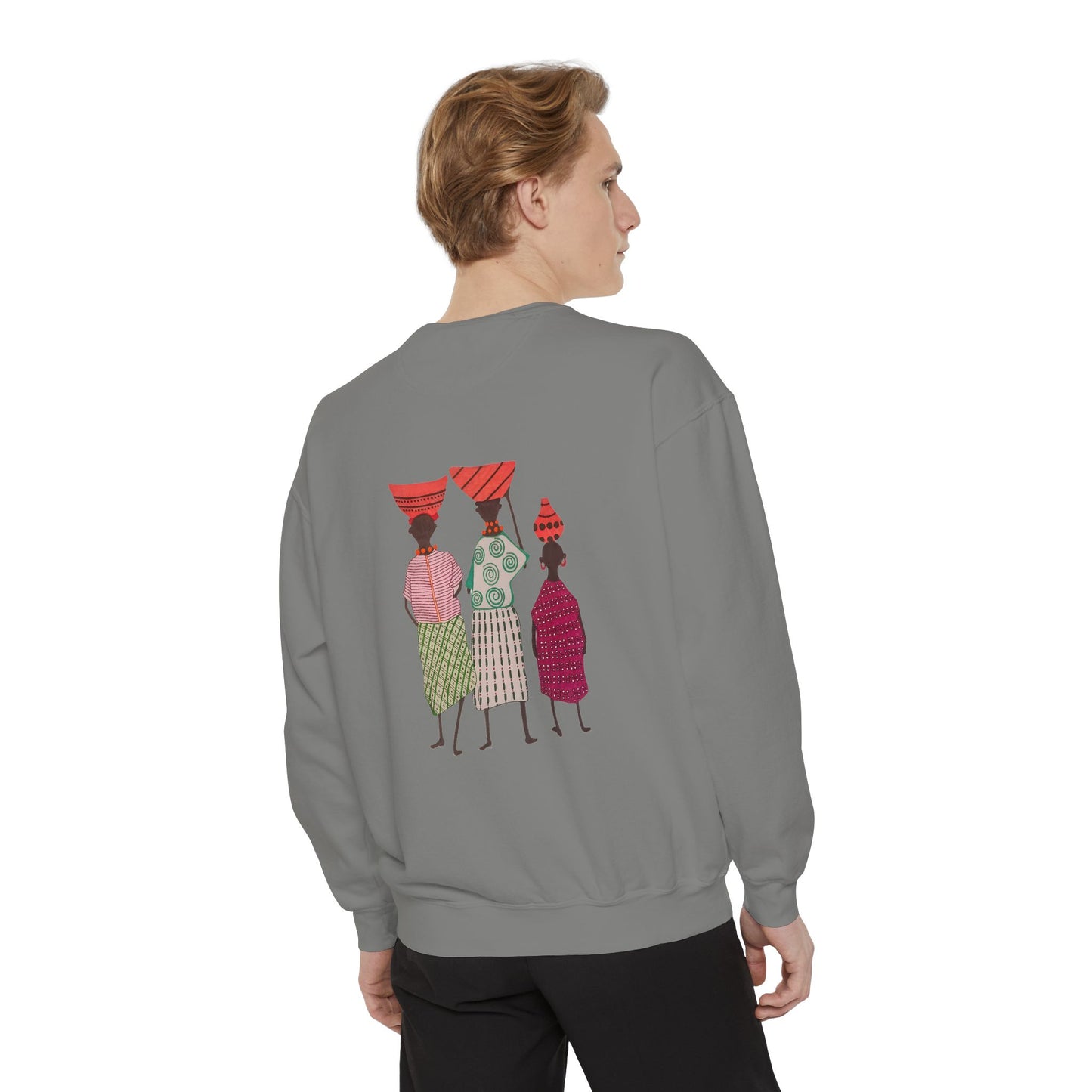 Cultural Women's Sweatshirt - Garment-Dyed Design with Sisterhood Theme
