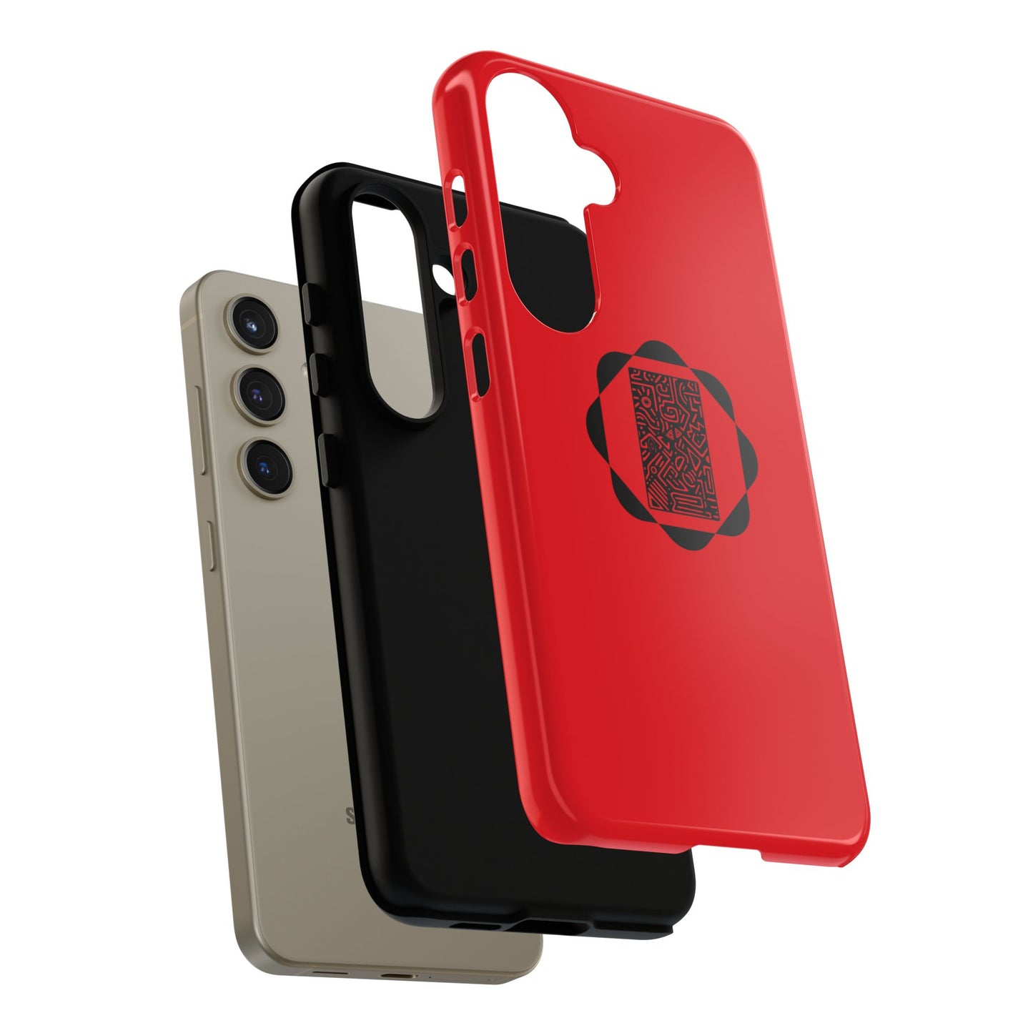 Tough Cases Phone Case, Bold Red Design, Unique Gift for Tech Lovers, Customize for Birthdays, Holidays, Everyday Use