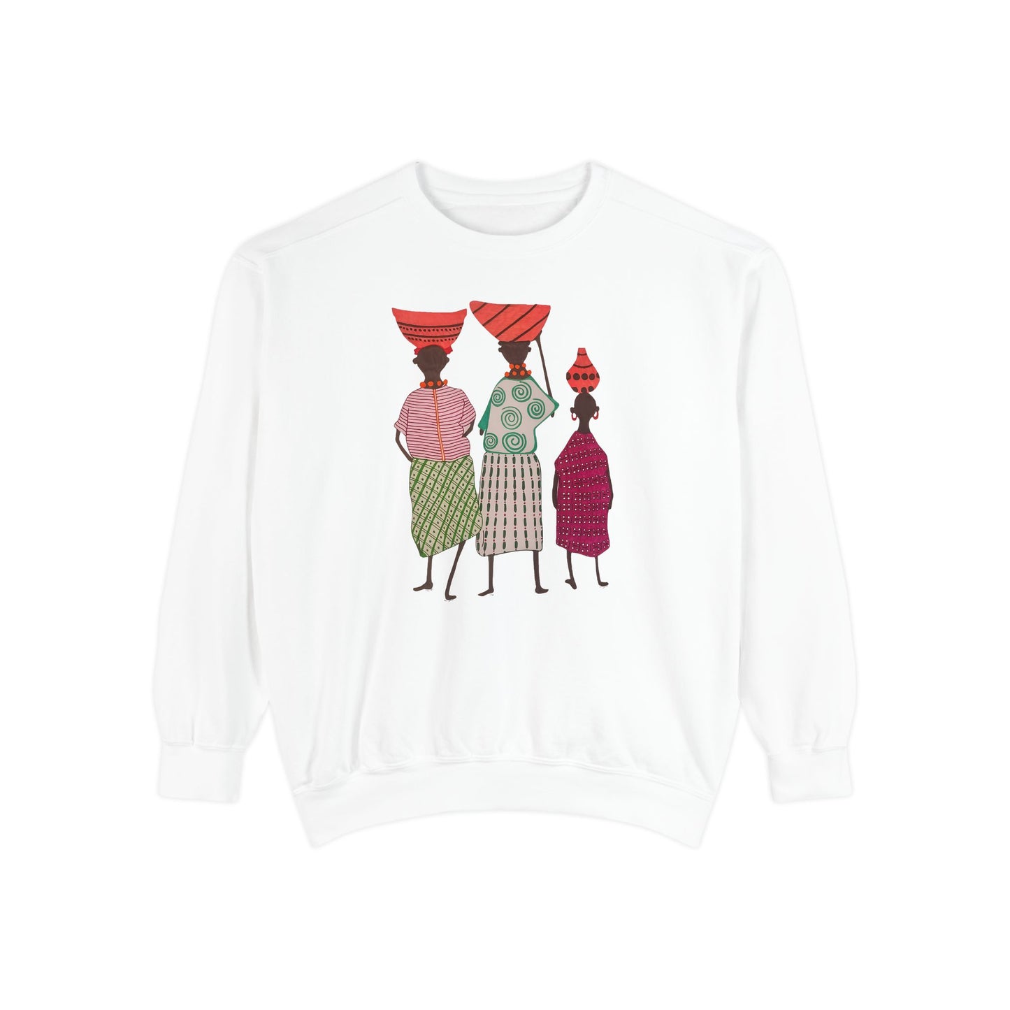 Cultural Women's Sweatshirt - Garment-Dyed Design with Sisterhood Theme