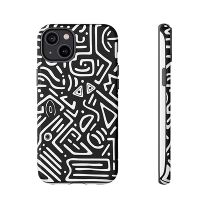Stylish Phone Case, Abstract Design, Tough Cell Phone Cover, Modern Smartphone Protector, Gift for Tech Lovers, Unique Accessories
