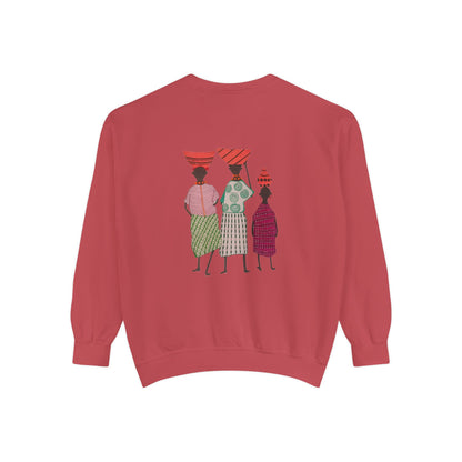 Cultural Women's Sweatshirt - Garment-Dyed Design with Sisterhood Theme