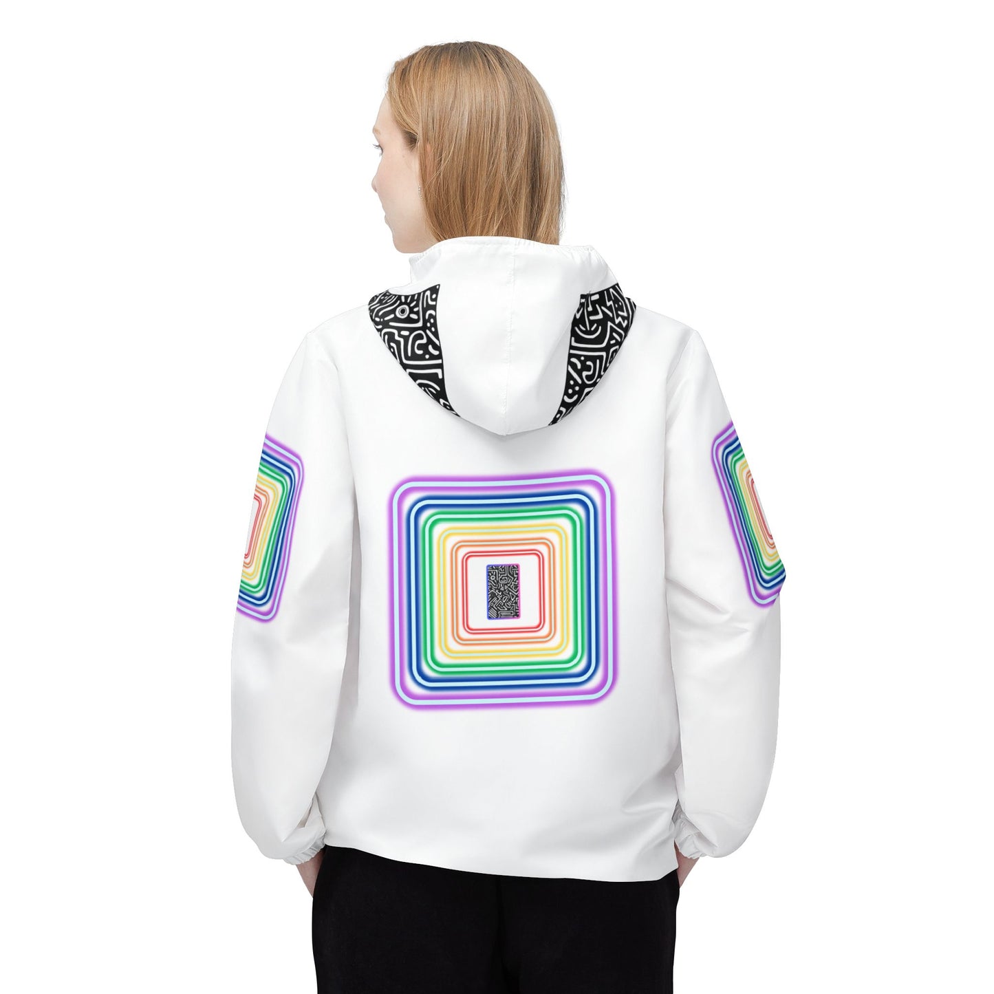Pulse Windbreaker Jacket, Trendy Raincoat, Stylish Outerwear, AOP Jacket, Unique Gift for Him/Her