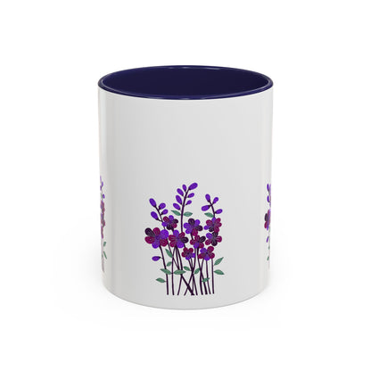 Floral Accent Coffee Mug - Elegant Botanical Design for Home & Office