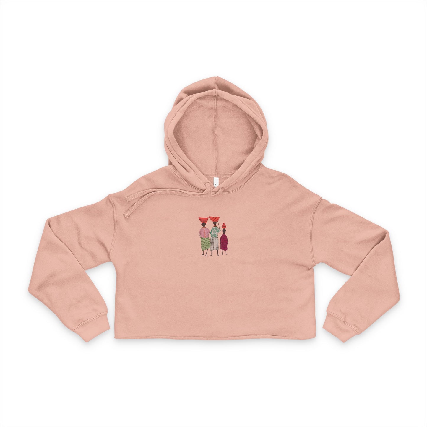 Dinkgwana - Women's Cropped Hoodie with Colorful Figure Design, Trendy Beachwear, Summer Outfit, Casual Streetwear, Gift for Her