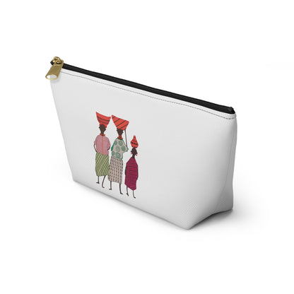 Dinkgwana - Accessory Pouch, Ethnic Print Cosmetic Bag, Travel Organizer, Gift for Her, Boho Style Pouch
