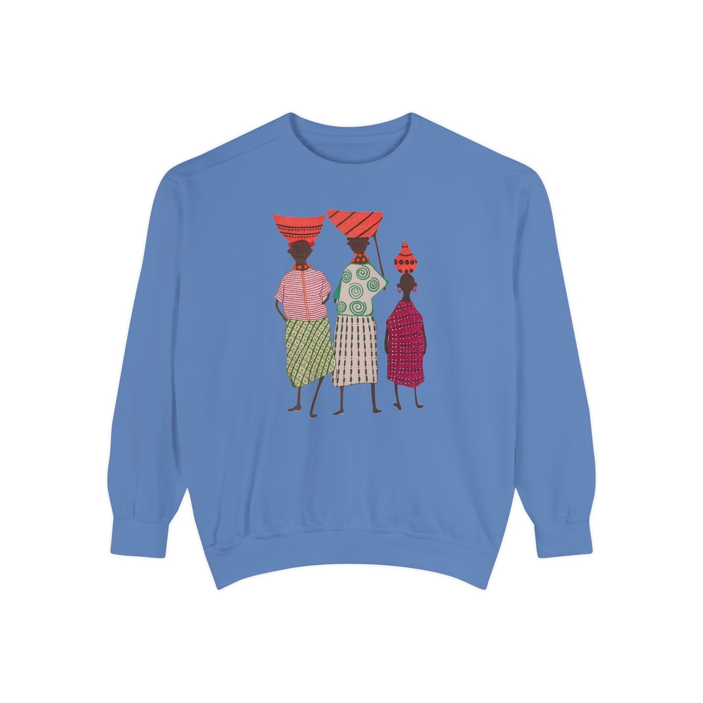 Cultural Women's Sweatshirt - Garment-Dyed Design with Sisterhood Theme
