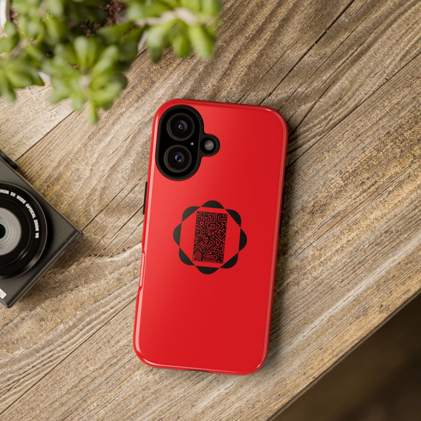 Tough Cases Phone Case, Bold Red Design, Unique Gift for Tech Lovers, Customize for Birthdays, Holidays, Everyday Use