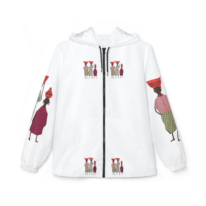 Dinkgwana - Windbreaker Jacket, Unisex Raincoat, Lightweight AOP Jacket, Trendy Travel Wear, Unique Gift for Her