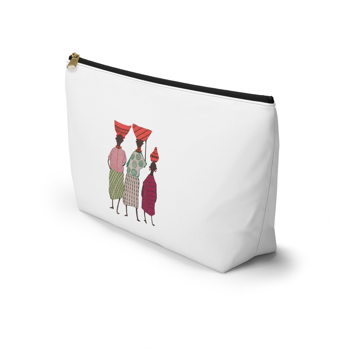 Dinkgwana - Accessory Pouch, Ethnic Print Cosmetic Bag, Travel Organizer, Gift for Her, Boho Style Pouch