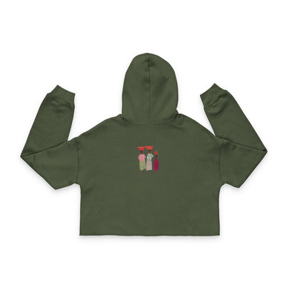 Dinkgwana - Women's Cropped Hoodie with Colorful Figure Design, Trendy Beachwear, Summer Outfit, Casual Streetwear, Gift for Her