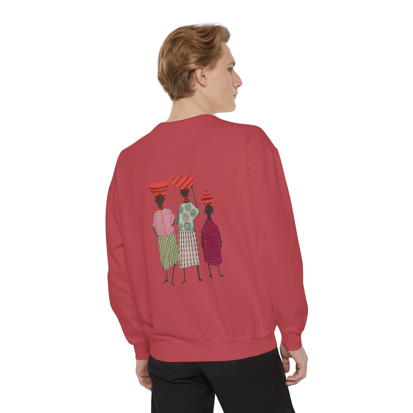 Cultural Women's Sweatshirt - Garment-Dyed Design with Sisterhood Theme