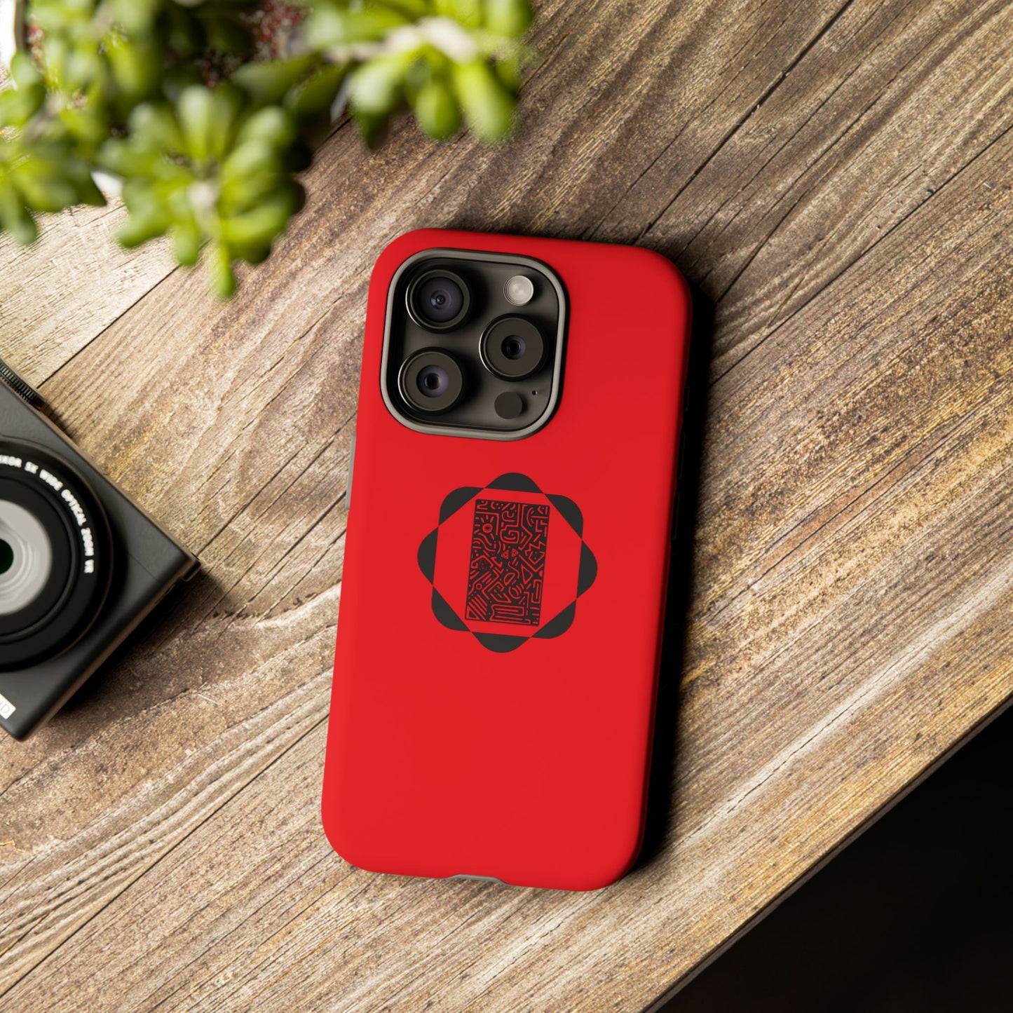 Tough Cases Phone Case, Bold Red Design, Unique Gift for Tech Lovers, Customize for Birthdays, Holidays, Everyday Use