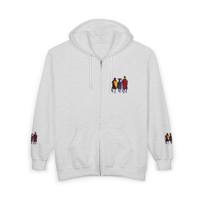 Ngwetsi Men Zip Hoodie — Nativity Christmas Chest & Sleeve Embroidered Design