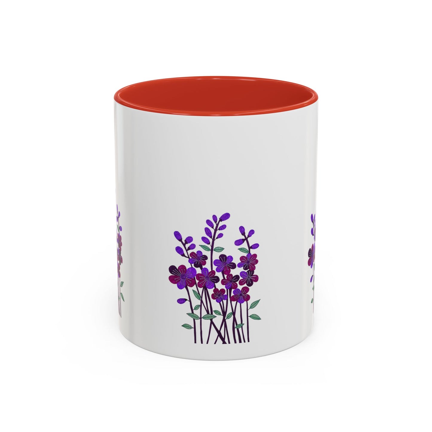 Floral Accent Coffee Mug - Elegant Botanical Design for Home & Office