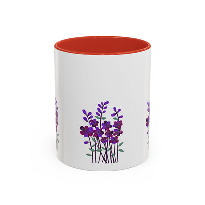 Floral Accent Coffee Mug - Elegant Botanical Design for Home & Office