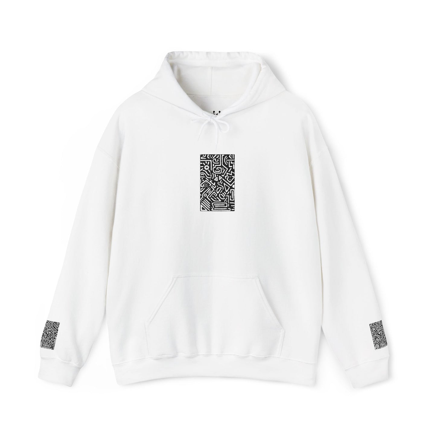Pulse Hoodie — Minimal Black & White Tech Graphic