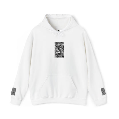 Pulse Hoodie — Minimal Black & White Tech Graphic