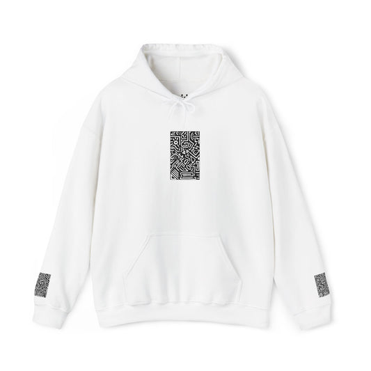 Pulse Hoodie — Minimal Black & White Tech Graphic