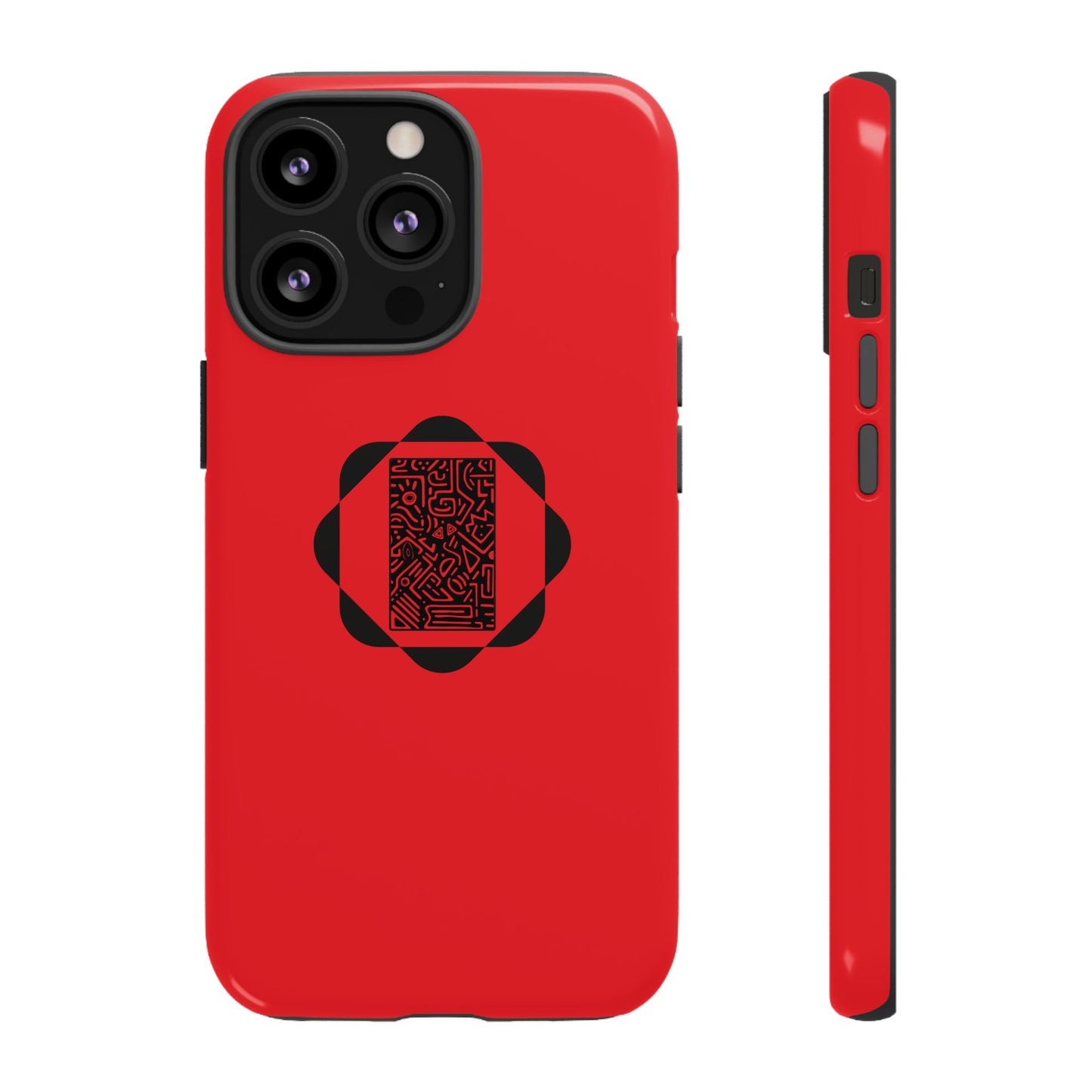 Tough Cases Phone Case, Bold Red Design, Unique Gift for Tech Lovers, Customize for Birthdays, Holidays, Everyday Use