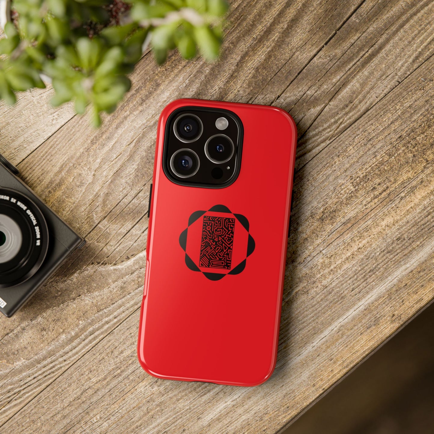 Tough Cases Phone Case, Bold Red Design, Unique Gift for Tech Lovers, Customize for Birthdays, Holidays, Everyday Use