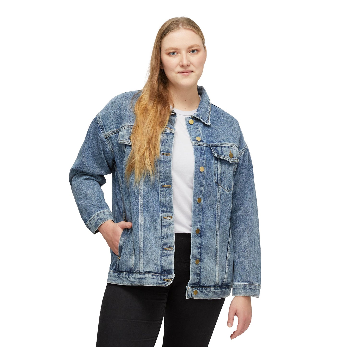 Pulse - Chic Women's Denim Jacket, Stylish Layering Piece, Casual Outfit Essential, Fashionable Gift for Her, Trendy Spring Outerwear