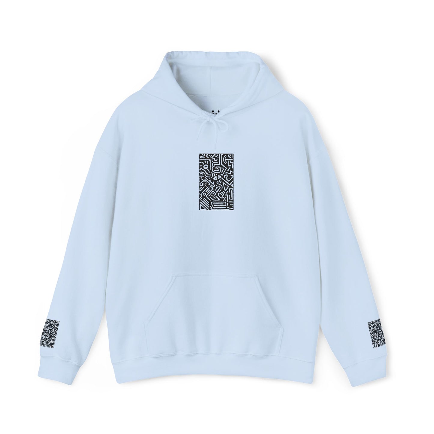 Pulse Hoodie — Minimal Black & White Tech Graphic
