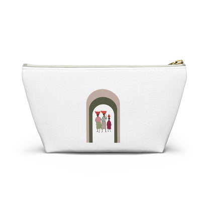 Dinkgwana - Artistic Accessory Pouch, Stylish Makeup Bag, Floral Travel Organizer, Cute Pencil Case, Unique Gift for Her