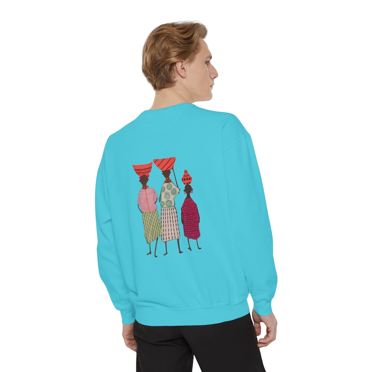 Cultural Women's Sweatshirt - Garment-Dyed Design with Sisterhood Theme