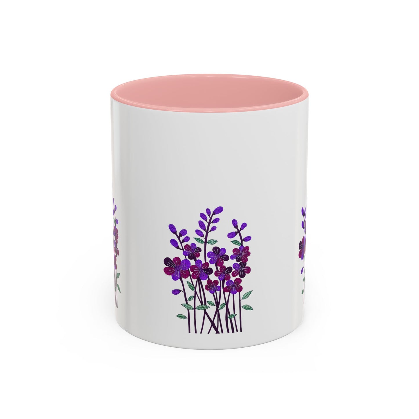 Floral Accent Coffee Mug - Elegant Botanical Design for Home & Office