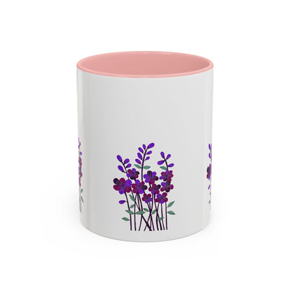 Floral Accent Coffee Mug - Elegant Botanical Design for Home & Office