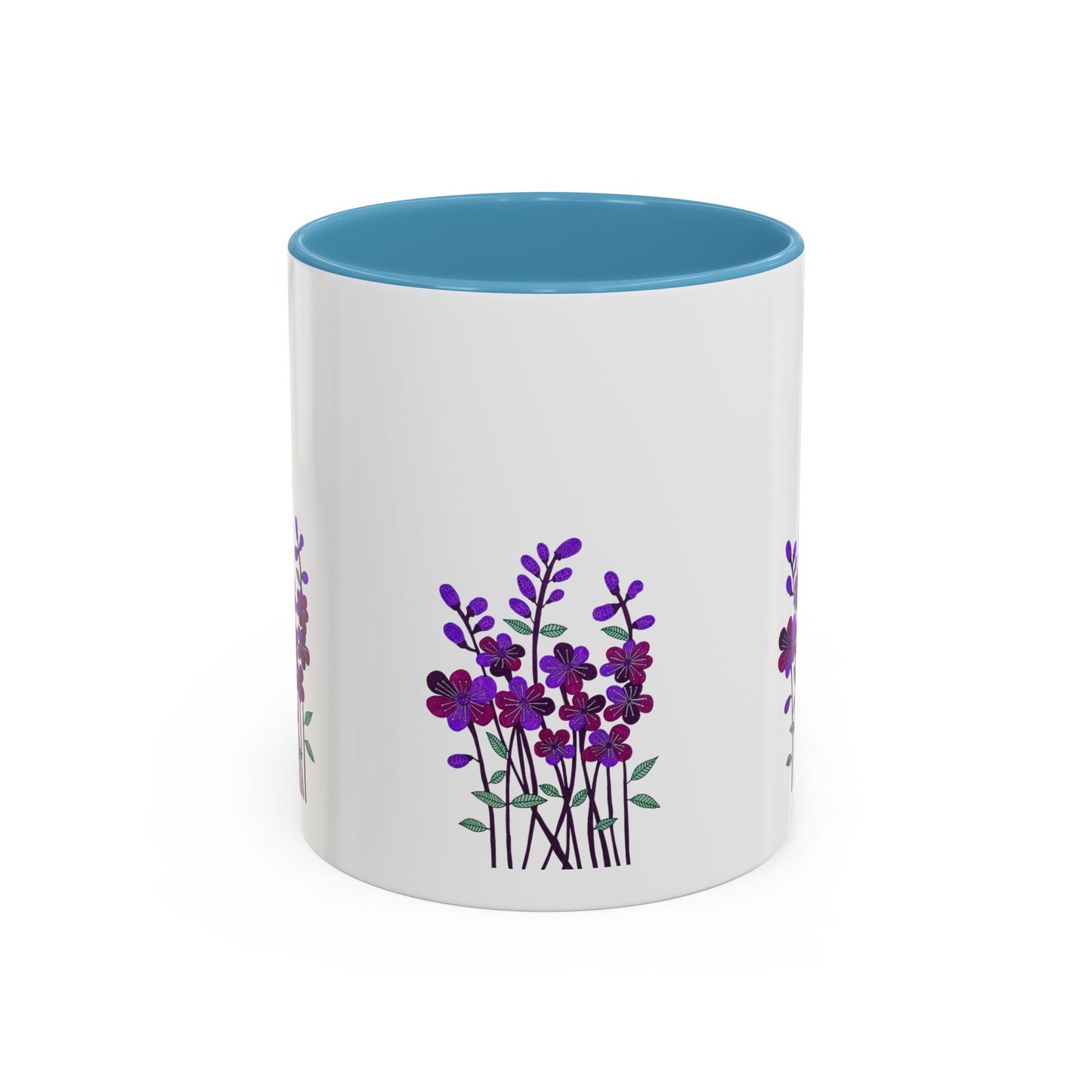 Floral Accent Coffee Mug - Elegant Botanical Design for Home & Office