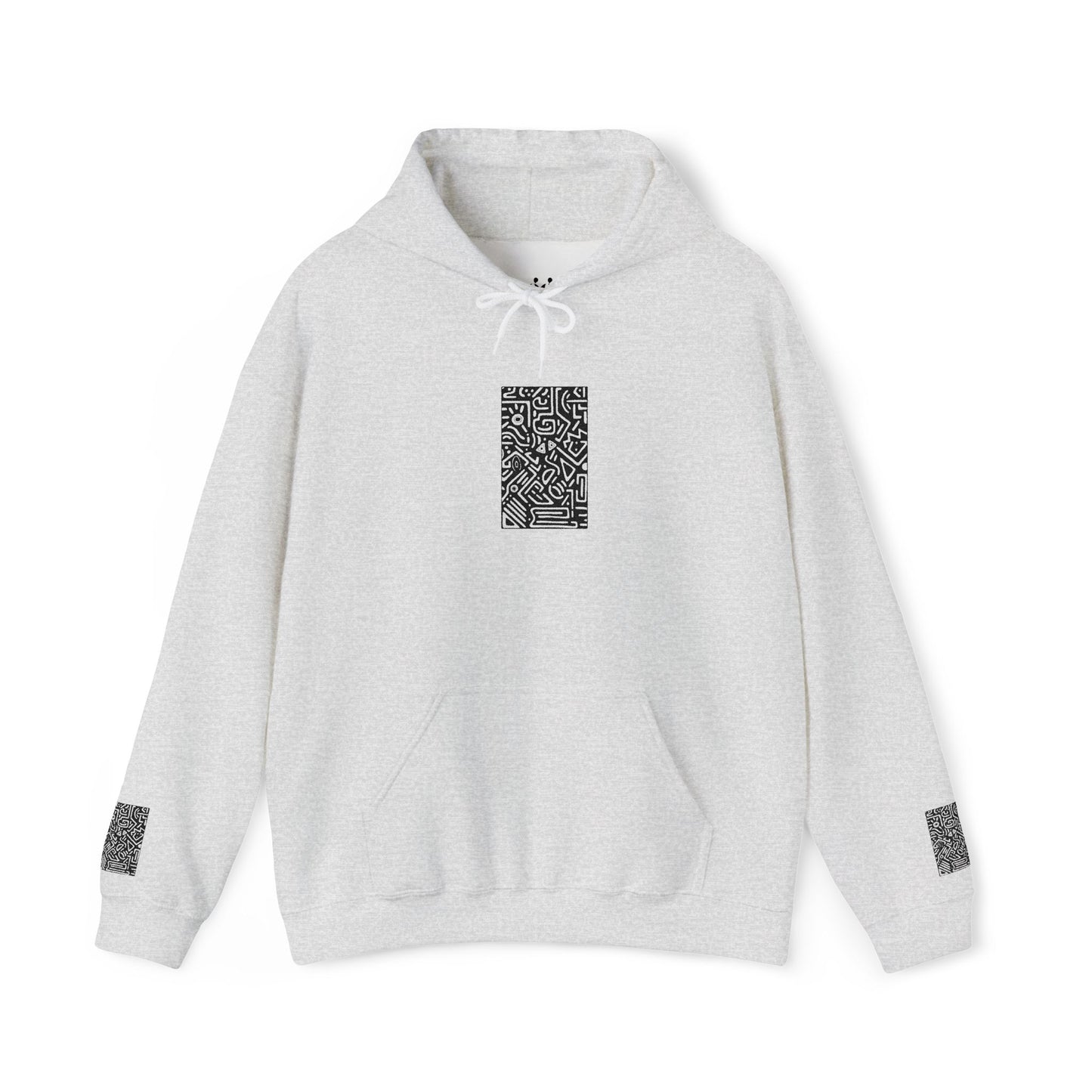Pulse Hoodie — Minimal Black & White Tech Graphic