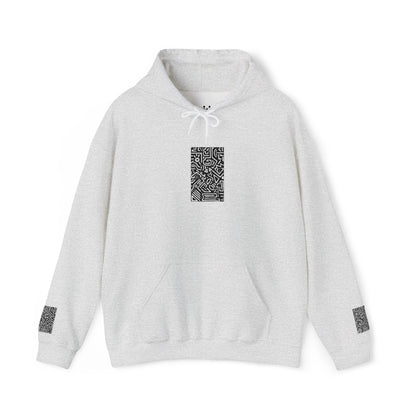 Pulse Hoodie — Minimal Black & White Tech Graphic