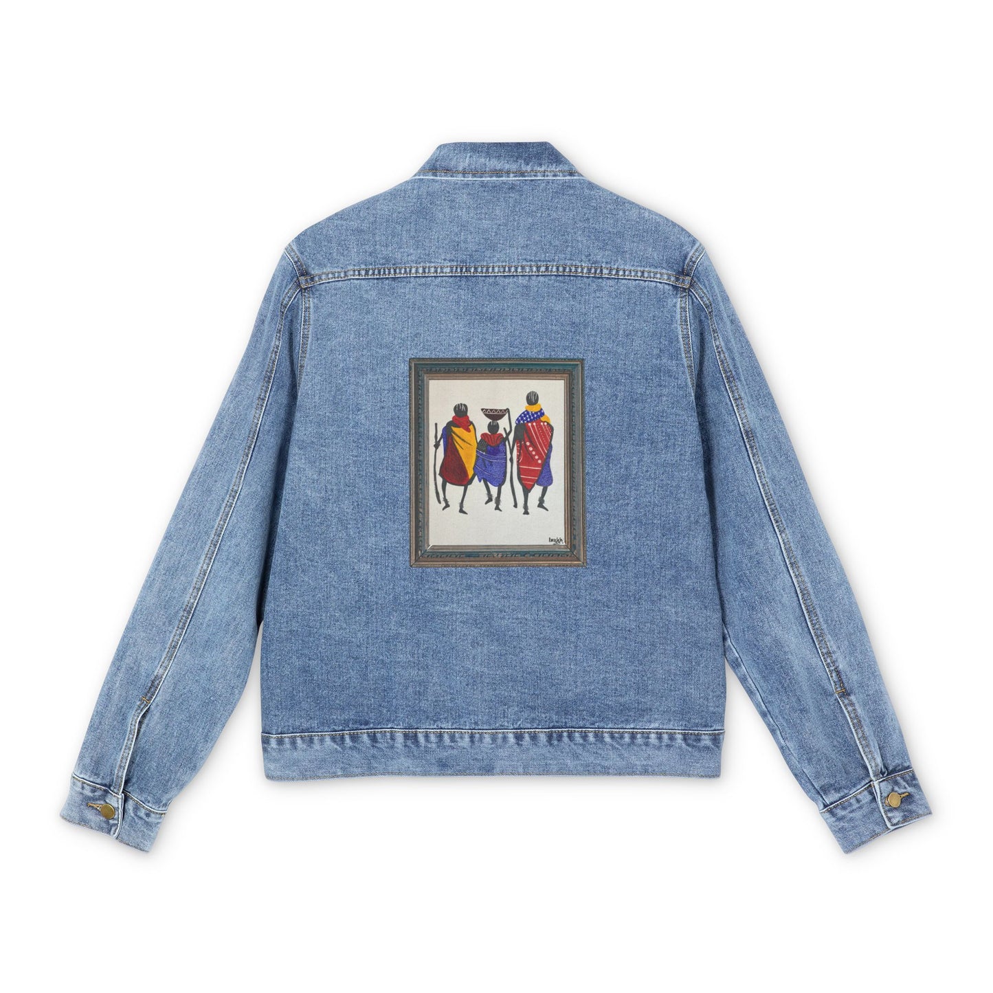 Ngwetsi - Stylish Men's Denim Jacket with Unique Art Design, Casual Outerwear, Vintage Fashion, Streetwear, Gift for Him