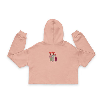 Dinkgwana - Women's Cropped Hoodie with Colorful Figure Design, Trendy Beachwear, Summer Outfit, Casual Streetwear, Gift for Her