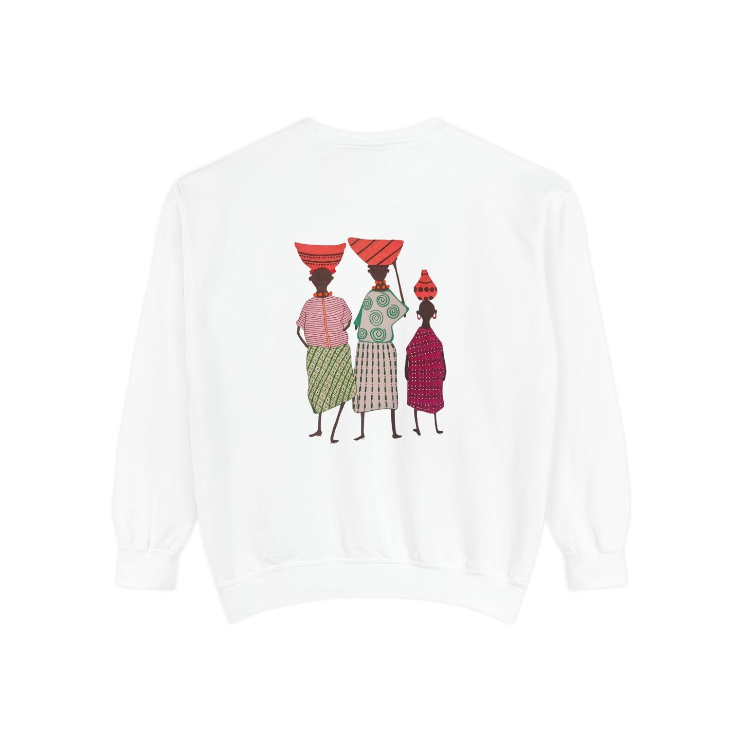 Cultural Women's Sweatshirt - Garment-Dyed Design with Sisterhood Theme