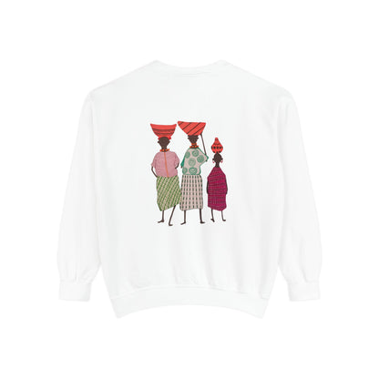 Cultural Women's Sweatshirt - Garment-Dyed Design with Sisterhood Theme
