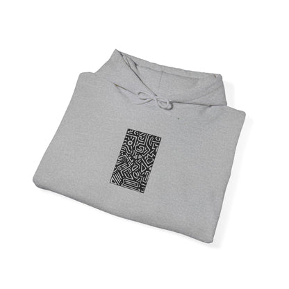 Pulse Hoodie — Minimal Black & White Tech Graphic