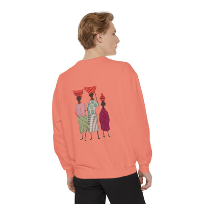 Cultural Women's Sweatshirt - Garment-Dyed Design with Sisterhood Theme