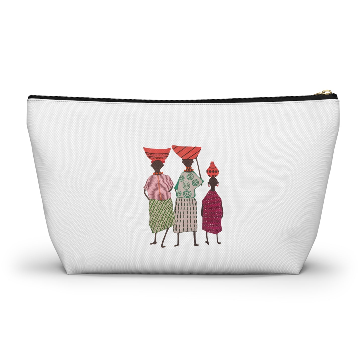 Dinkgwana - Accessory Pouch, Ethnic Print Cosmetic Bag, Travel Organizer, Gift for Her, Boho Style Pouch