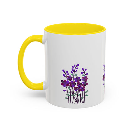 Floral Accent Coffee Mug - Elegant Botanical Design for Home & Office