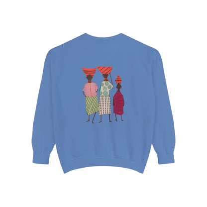 Cultural Women's Sweatshirt - Garment-Dyed Design with Sisterhood Theme
