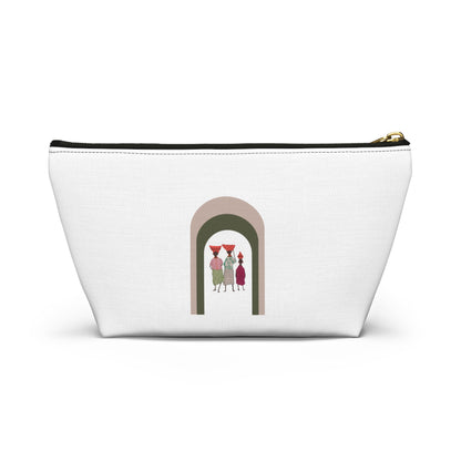 Dinkgwana - Artistic Accessory Pouch, Stylish Makeup Bag, Floral Travel Organizer, Cute Pencil Case, Unique Gift for Her