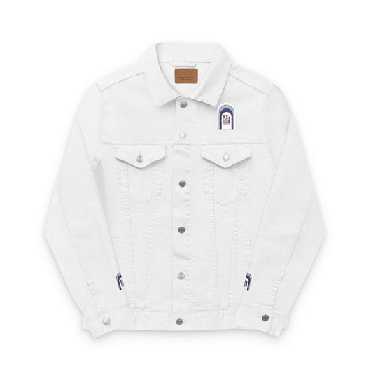 Dinkgwana Embroidered Unisex Denim Jacket, Stylish Outerwear, Casual Fashion, Unique Streetwear